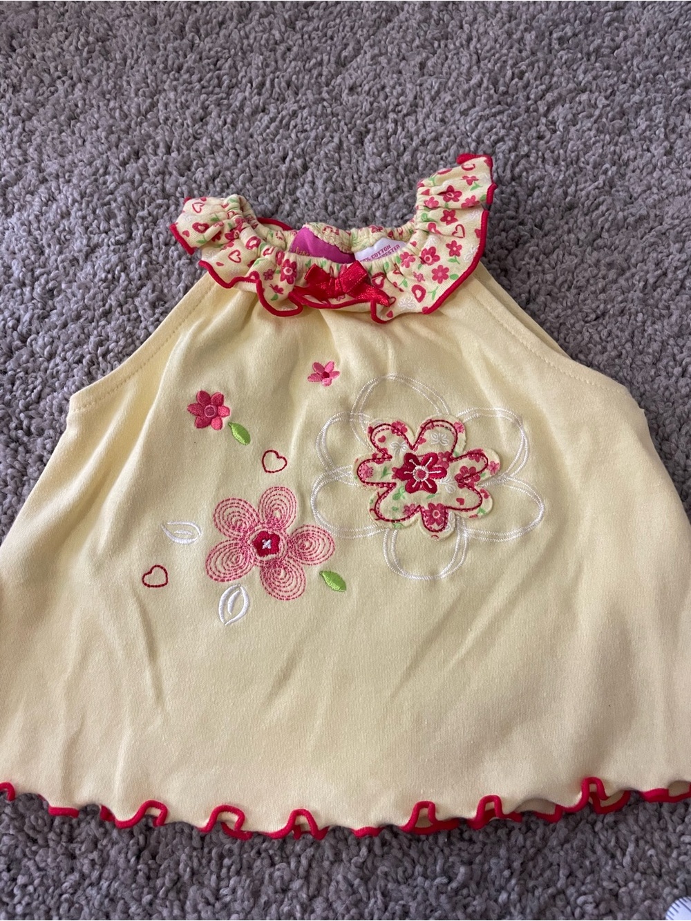 Little Lindsey Y2K Vintage Yellow Floral Ruffle Tank Top for Kids